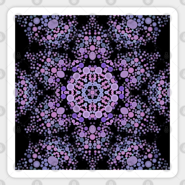 Dot Mandala Flower Pink and Purple Sticker by WormholeOrbital